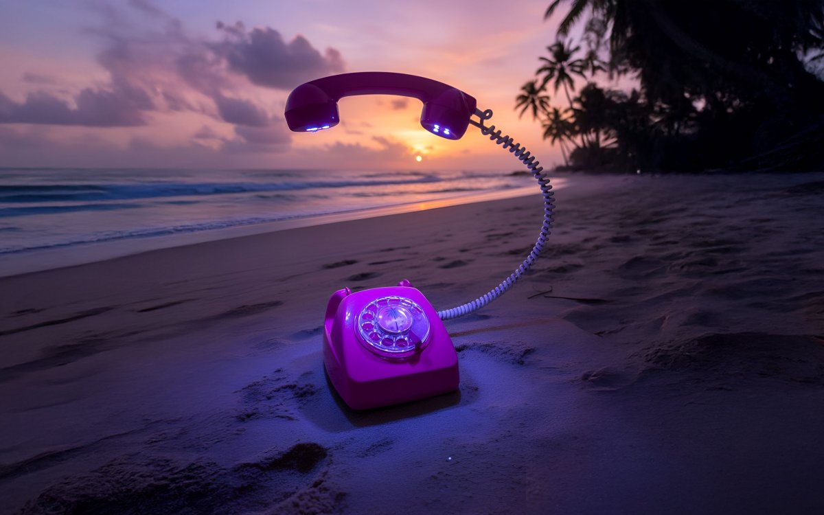 Seltenes Telefon am Meer
